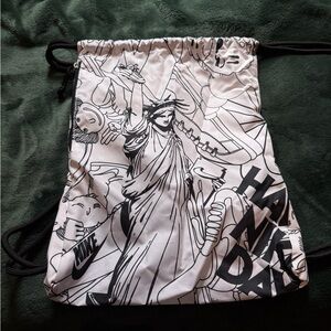 Nike Black and White Graphic Drawstring Bag